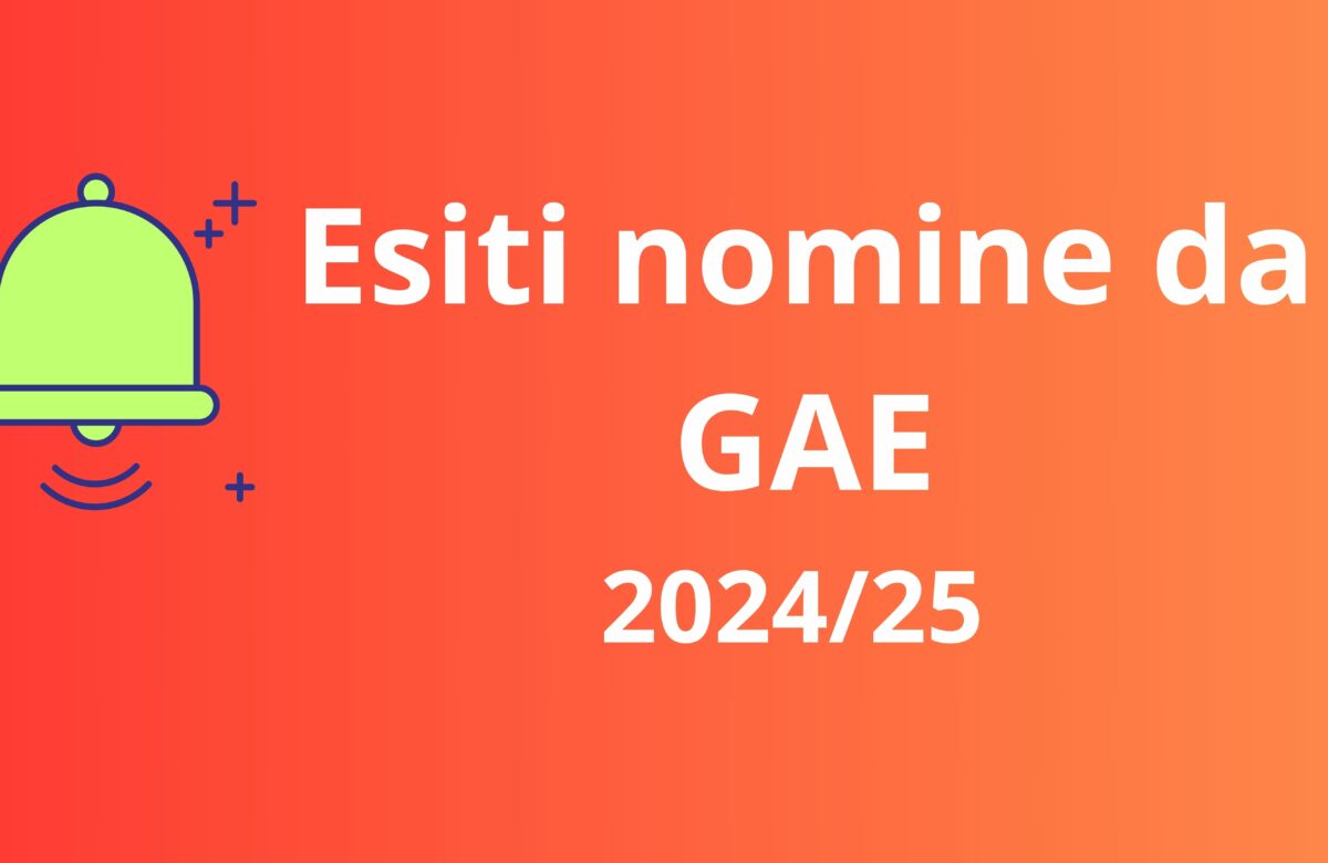 ESITI NOMINE IN RUOLO DA GAE – A.S. 2024/25