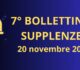 7° BOLLETTINO NOMINE DOCENTI SUPPLENTI - 20 novembre 2024