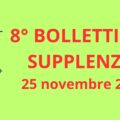 8° BOLLETTINO NOMINE DOCENTI SUPPLENTI – 25 novembre 2024