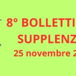 8° BOLLETTINO NOMINE DOCENTI SUPPLENTI - 25 novembre 2024